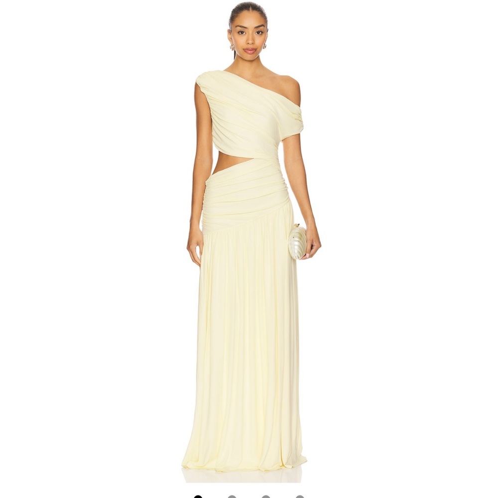 House of Harlow 1960 Butter Yellow Gown